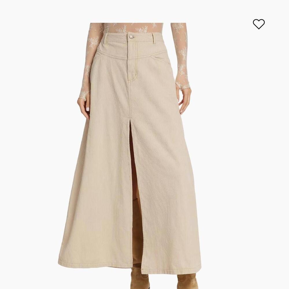 Free People Cream Maxi Skirt